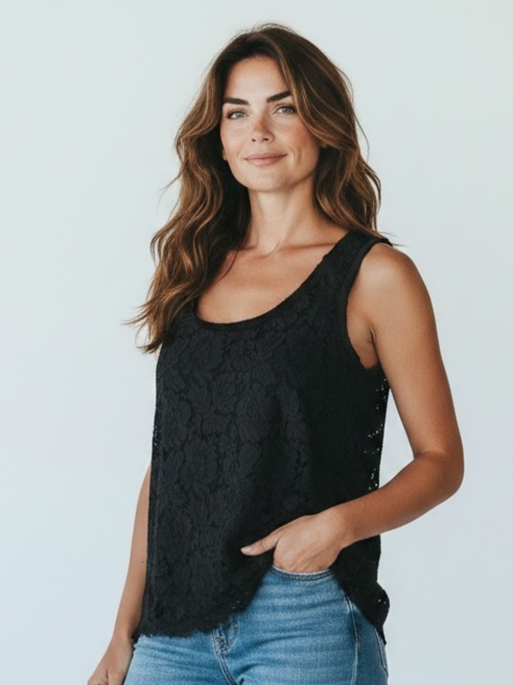 Banana Republic Black Lace Tank